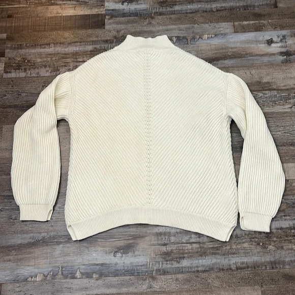 Marine Layer Skylar Turtleneck Sweater Ivory Chunky Sz XL Preppy Ivy League Rory - Picture 5 of 9